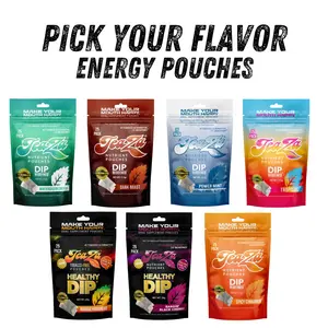 TeaZa Energy Pouches - Pick Your Flavor - Caffeine Pouches, B-Vitamins, Herbal Tea, Wintergreen, Cherry, Mango, Fruit, Mint, Coffee, Cinnamon