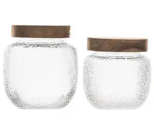 10 Strawberry Street Hanover Glass Canister with Acacia Lid
