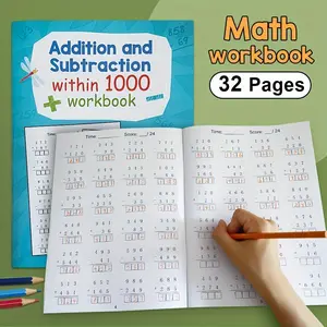 Math Workbook for Kids, 32 Pages Addition Subtraction Practice, Math Exercises, Ideal for Early Math Skills Development, Children Education Activity, Learning Materials, Engaging Workbook