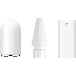 3 Pack iPencil Accessories for  Pencil 1st Generation, Stylus Pencil Tip +  Replacement Cap Top Cover + Charger Adapter for  Pen 1st Gen for iPad Pro 10.5" 12.9" 9.7" White