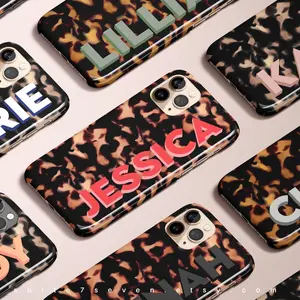 Tortoise Shell Personalized Case,  Monogram Tortoise Phone Case, phone 15 Case phone 15 Pro Case  phone 12 Case phone 14 Case