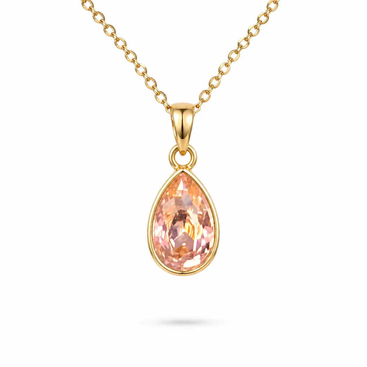 June 18K Gold Plated Necklace with Genuine Swarovski Crystal Birthstone