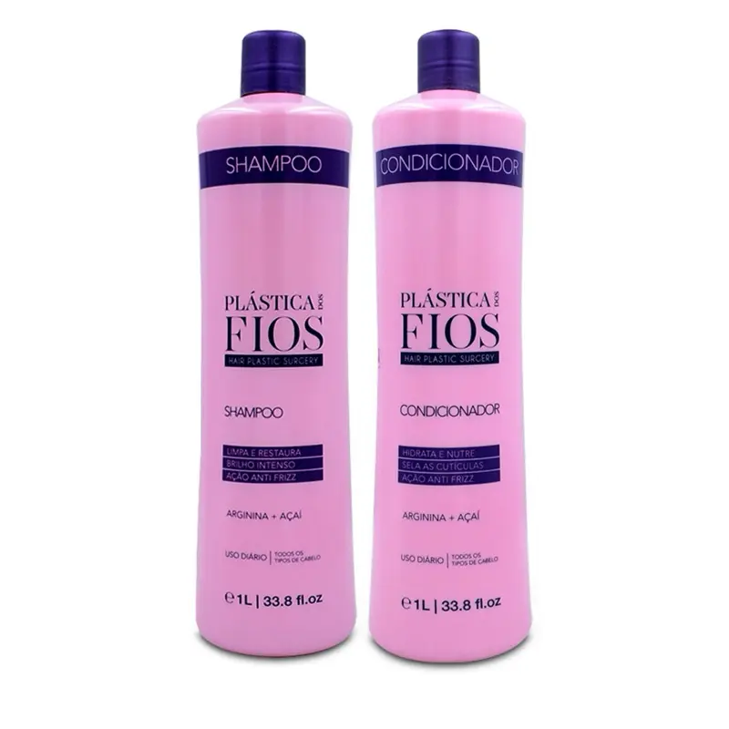 Cadiveu Plastica dos Fios Shampoo and Conditioner Home Care Kit 34oz 1L for Intense Nutrition and Shine