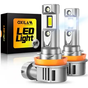 OXILAM 9005 HB3/9006 HB4/H11/H9/H8/9004/9007/9008 H13/9012/H4/H1 LED Bulbs,High/Low Beam Headlight Bulbs,Fog Lights Bulbs, 30000LM Super Bright 6500K Cool White with 120W High-Speed Cooling Fan,No Flicker,IP68,Plug and Play