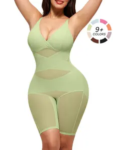 Women's Waist Trainer Shapewear, High Elastic Breathable Mesh V-Neck Full Body Contouring Bodysuit, Casual All Seasons Wear, Underwear