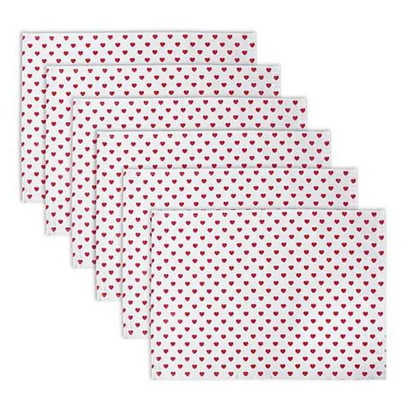 Design Imports Lil Hearts Ribbed Placemats Set of 6