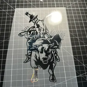 Bull Rider Weatherproof 8 Inch Vinyl Decal for Truck Car or Trailer Vehicle Exterior Decoration