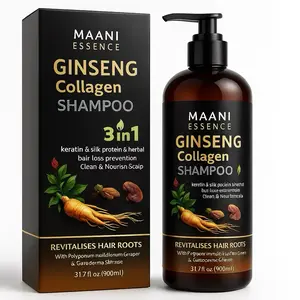 900ML Ginseng Collagen Shampoo 3-in-1 with Ginger extract  | Hair Loss Prevention with Keratin & Silk Protein | Strengthens & Revitalizes Hair Roots for Thicker, Healthier Hair