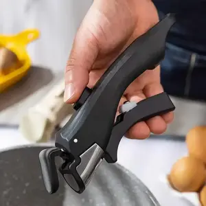 1 ergonomic removable pot handle, outdoor tableware removable and replaceable handle, universal anti-scalding pot clip, kitchen accessories, handle, no contact with food, Stainless Steel