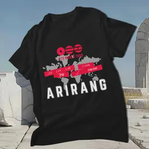 Unisex 100% Cotton Fitted Short-Sleeve T-Shirt - Round Neck Streetwear Top, Kpop Boy Band 2026 Comeback Tour Casual Tee, Ideal Gift for Kpop Music Lovers