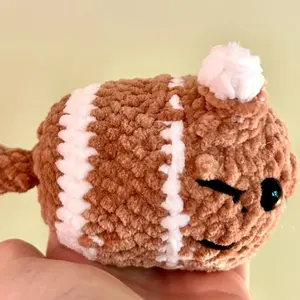 Handmade Crochet Christmas Amigurumi Mini Gingerbread Loaf Cat Festive Holiday Ornament Unique Design Perfect Gift for Cat Lovers