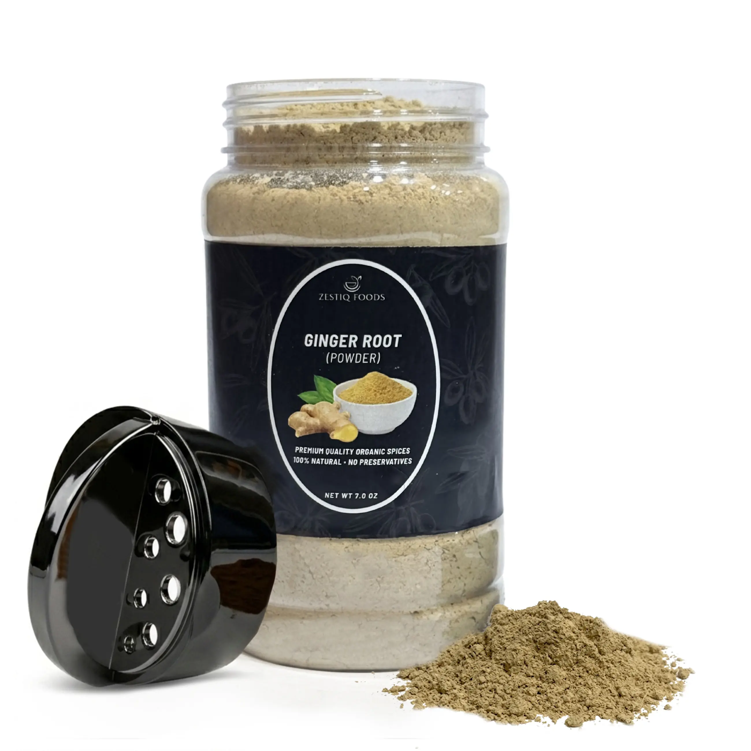 Zestiq Foods Organic Ginger Powder, 9 oz Shaker Jar – Finely Ground Ginger for Cooking, Baking & Seasoning