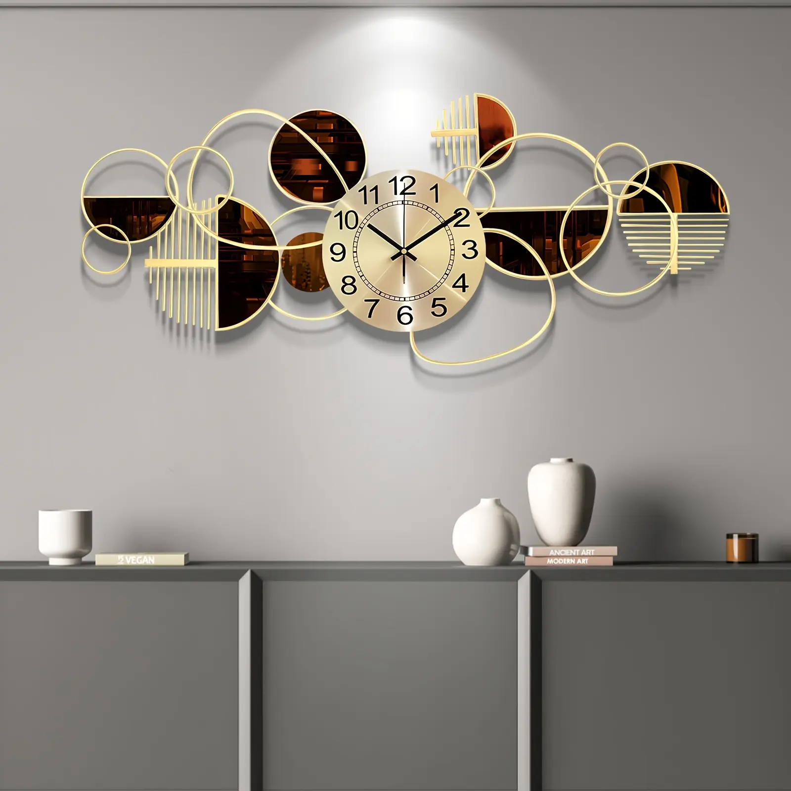 39.3 Inch Large Wall Clock Decor For Living Room, Silent No-Ticking Metal Decorative Wall Clocks, 3D Wall Art Clock For Bedroom Kicthen Creative Big Wall Clock Home Decor