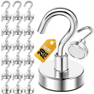 20-Pack Heavy Duty Magnetic Hooks - 25LB Strength for Kitchen Garage Office Cruise Fridge Hanging 20-Pack Heavy Duty Magnetic Hooks - 25LB Strength for Kitchen Garage Office Cruise Fridge Hanging