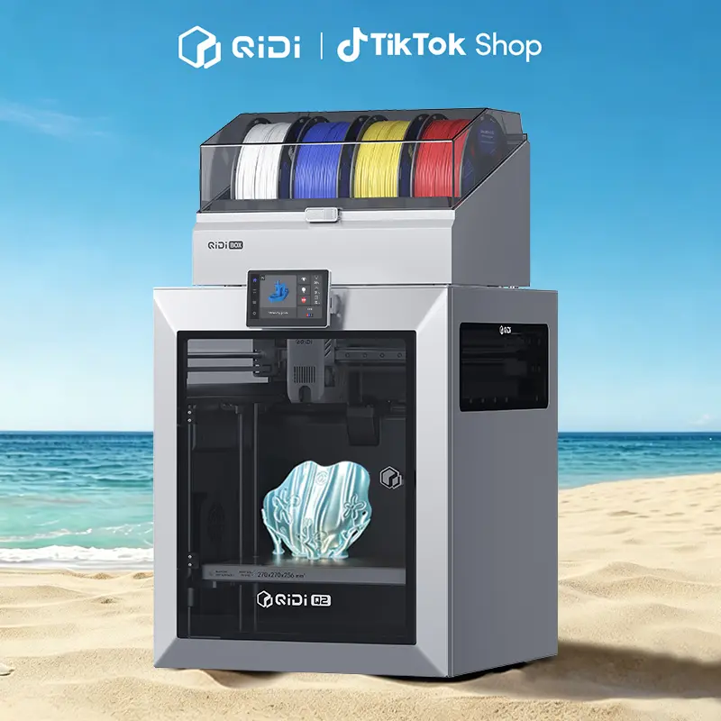 QIDI Q2 Combo 3D Printer, Enclosed FDM with 65℃ Heated Chamber, Ultra Air Filtration, 600mm/s High Speed, AI Camera, Full Auto Leveling, 270x270x256mm Build Volume, from Beginner to Expert tiktokshopbacktoschool