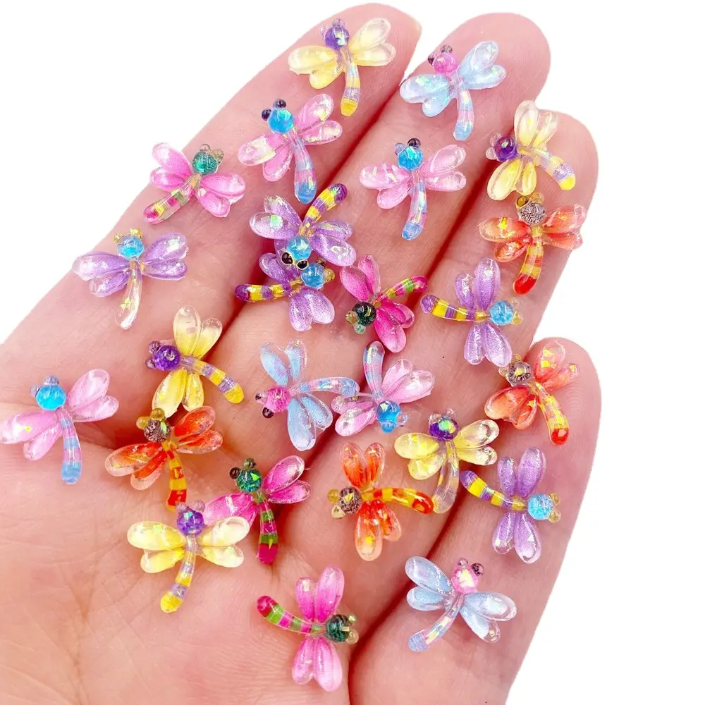 50pcs Resin Glitter Mini Colorful Crystal Dragonfly Art Nail Flatback Rhinestone Buttons Applique DIY Wedding Scrapbook Crafts Decoration Rhinestone Decorations Scrapbooking Glitter Rhinestones Bling Rhinestone Decoration