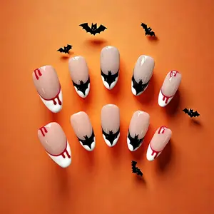 Iris Boutique French Bat Reusable Press On Nail Set 10PCS