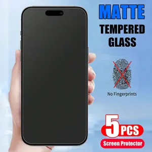5 pcs of Matte Tempered Glass Protective Screen Protectors Smartphone Protection Compatible with for iphone X/XS/XR/XS Max/11/12/13/14/15/16/17 Series, Featuring Anti-Fingerprint, Anti-Scratch, And Bubble-Free Properties