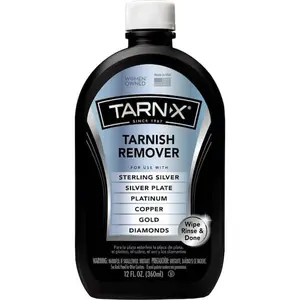 Tarn-X 12 oz. Tarnish Remover, Silver Polish, No Scrubbing, Wipe and Rinse, Sterling Silver, Jewelry Cleaner, Holiday Silver Cleaning, Gold Cleaner, Platinum Cleaner.
