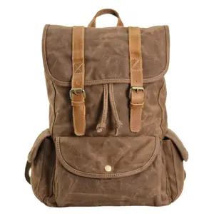 New canvas casual laptop backpack for men, outdoor travel bag, vintage large-capacity men's hiking bag