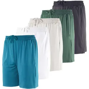 Real Essentials 5-Pack Men's 7" Dry-Fit Material Sweat-Resistant Performance Workout Shorts (Available in Big & Tall)