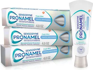 Sensodyne Pronamel Gentle Teeth Enamel Toothpaste for Sensitive Teeth, to Reharden and Strengthen Enamel, Fresh Mint - 4 Ounces (Pack of 3) Oral Whitening