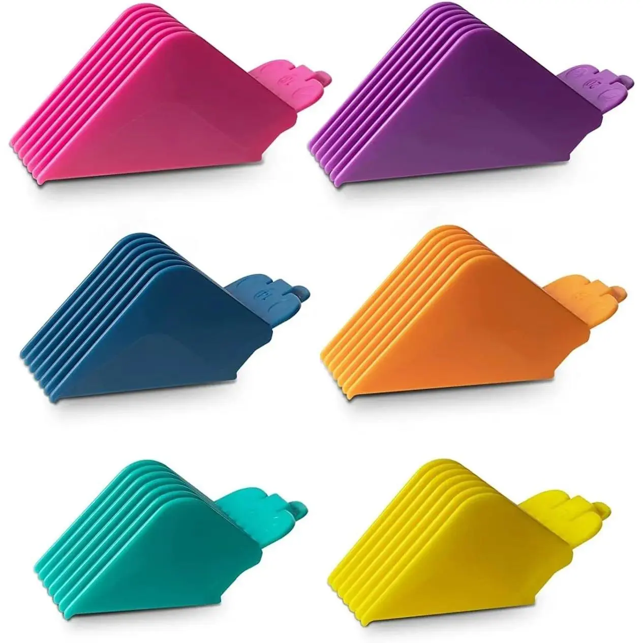 Professional Clipper Guards Set of 6, Color-Coded Guide Combs for Wahl Clippers, Barber Hair Cutting Accessories in Sturdy Nylon, Sizes #10-#20 (1.25"-2.5"), Barbers, Flexible, Multicolor, Salon Supplies, Hair Care Tool, Hairdressing, #10-#20 Size