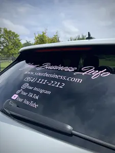 Your Business Info Windshield Decal - Personalized Car Banner with Custom Font & Design Options, UV & Weather Resistant, Easy Installation with Premium Transfer Tape