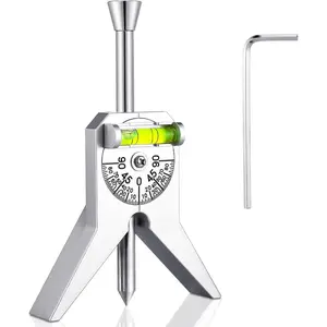 Pipefitter Tools Pipe Center Finder Safety Pipe Marker Centering Tool for Measure Pipes 0.5" and Up, 4" Y Type Head, Fitted with Adjustable Dial Bubble Protractor (Silver)