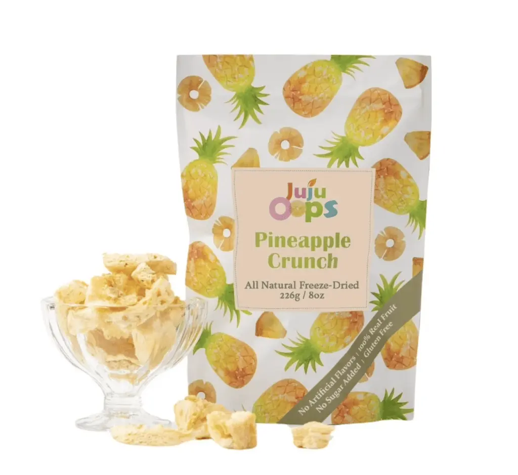 Juju Oops Sugar-Free Chemical-Free Freeze-Dried Pineapple Slices - 8oz (226g) Dried Fruit Snack, Versatile Cooking, Dessert & Party Ingredient, Dried Fruits