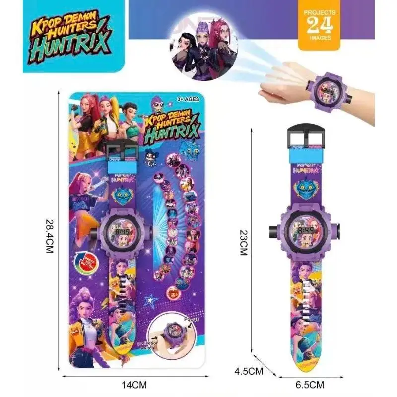 Kids' Cartoon 3D Projection Watch - 1pc, 24 Anime Patterns, Kid-Ready Projector, 3D Show on Wrist, Children's Birthday Gift Accessory