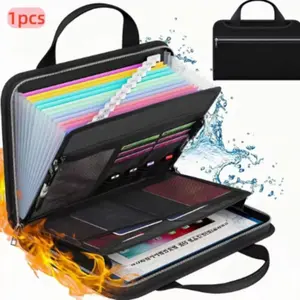 Fireproof Large-Capacity Folder - Durable Folding File Storage Bag, suitable for office, travel, emergency preparedness, portable, fireproof and waterproof, Fireproof File Organizer