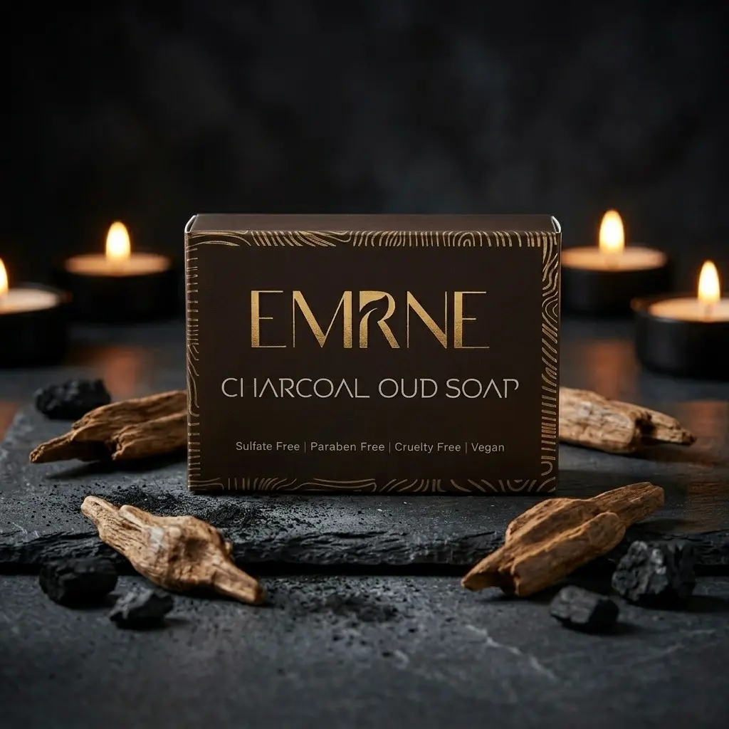 Charcoal Oud Soap Bar for Deep Clean, Oil Control & Clear Skin