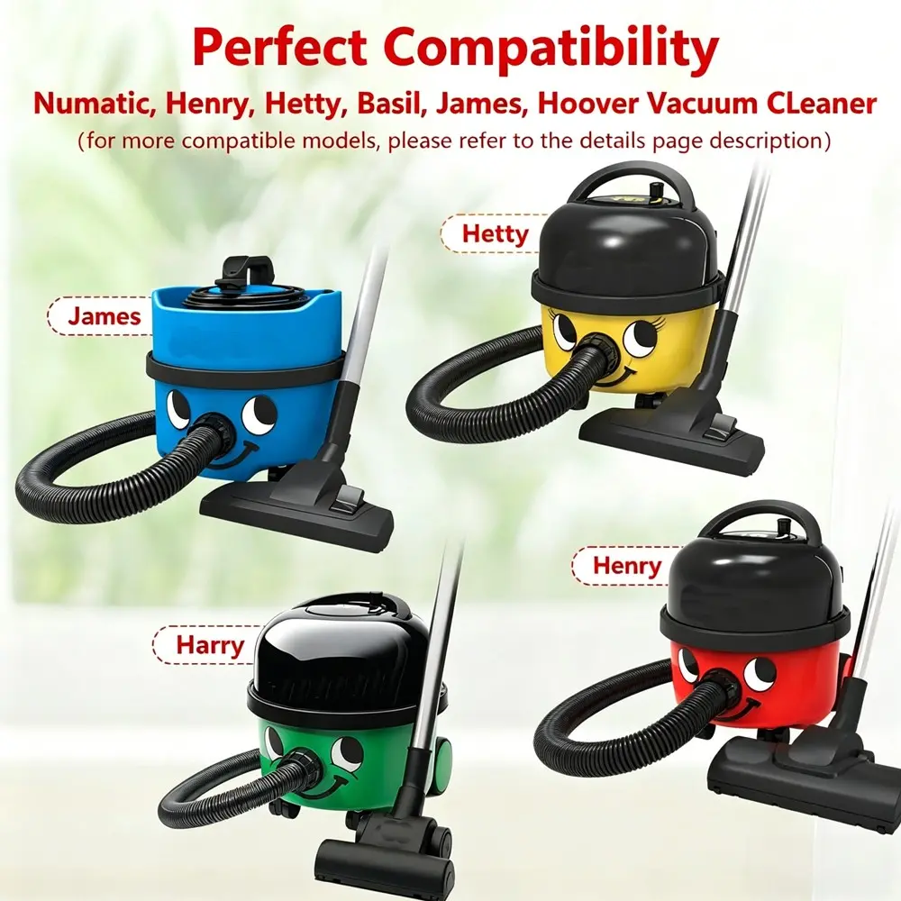 Replacement Dust Bags for Numatic Henry Hetty Basil James Nvm-1ch Hepaflo Vacuum Cleaner, Compatible Hoover, Model 604015 907075, High-Quality Cleaning Accessories, Upright Vacuum Cleaner