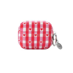 Wildflower Cases - Red Gingham Hearts, Limited Edition AirPods Case | Cover Protection Classic Vintage Flirty Aesthetic