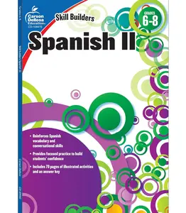 Carson Dellosa Skill Builders Grades 6-8 Level 2 Spanish Workbook, Vocabulary, Parts of Speech, Questions, and More, Middle School Classroom or Homeschool Curriculum