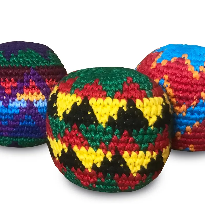 DIRTBAG Single Crocheted Footbag - Handmade Crochet Gift, Unique Patterns, Assorted Colors, Outdoor Lawn Game Ready, Super Low Price Sports & Outdoor Beanbag