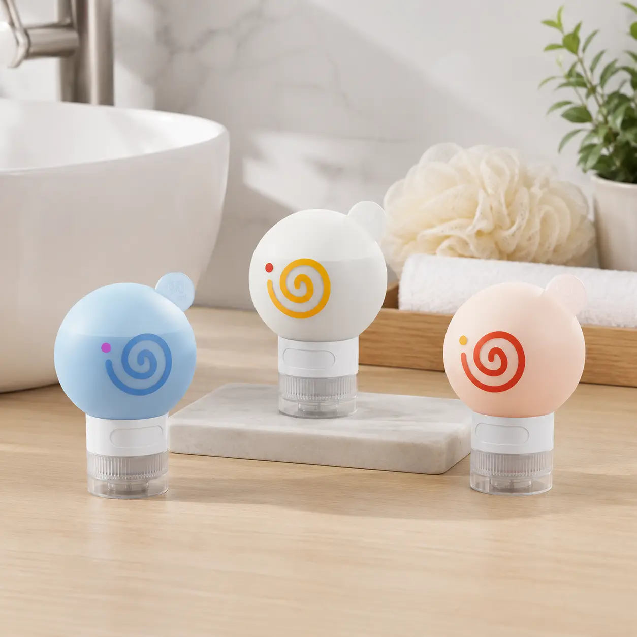 3-Piece Smooth Silicone Travel Squeeze Bottles - Leak-Proof Portable Dispensing Containers for Liquid Toiletries Storage, Daily & Travel Use