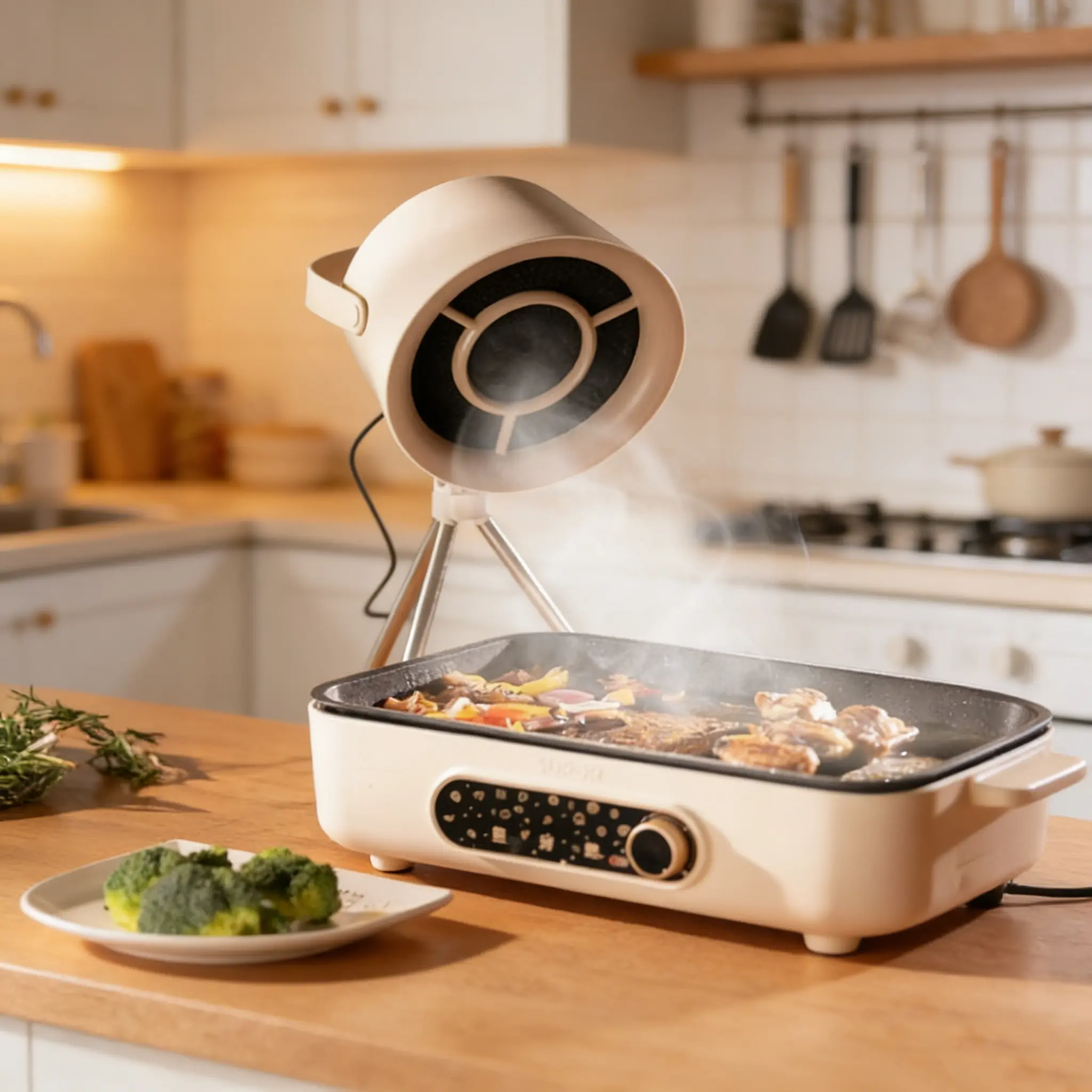 Portable Range Hood, USB Powered Desktop Range Hood for Indoor Hot Pot, Grilling, Cooking - Suitable for Small Spaces, Kitchen Range Hood Appliances
