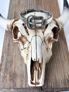 Western Belt Buckle Bar Bangle Stretch Bracelet