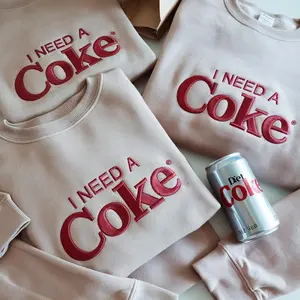 Embroidered I NEED A COKE Sweatshirts, Trendy Sweatshirt, Gift for Diet Coke Lover, Soda Gift Crewneck