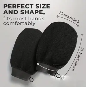 Exfoliating Kessa Mitt - Premium Bath Accessories, Durable Reusable Washable Loofah Material Body Care Scrub Glove for Self Tanning Prep & Removal, Effective Cleaning Tool