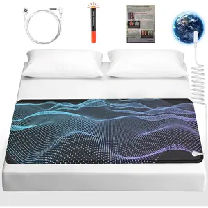 Grounding Mat for Bed King Size-PU Pad for Sleep & Stress Relief, Anti-Slip Eco-Friendly with 16.4ft Cord + Free Test Pen (27x78 Inch)