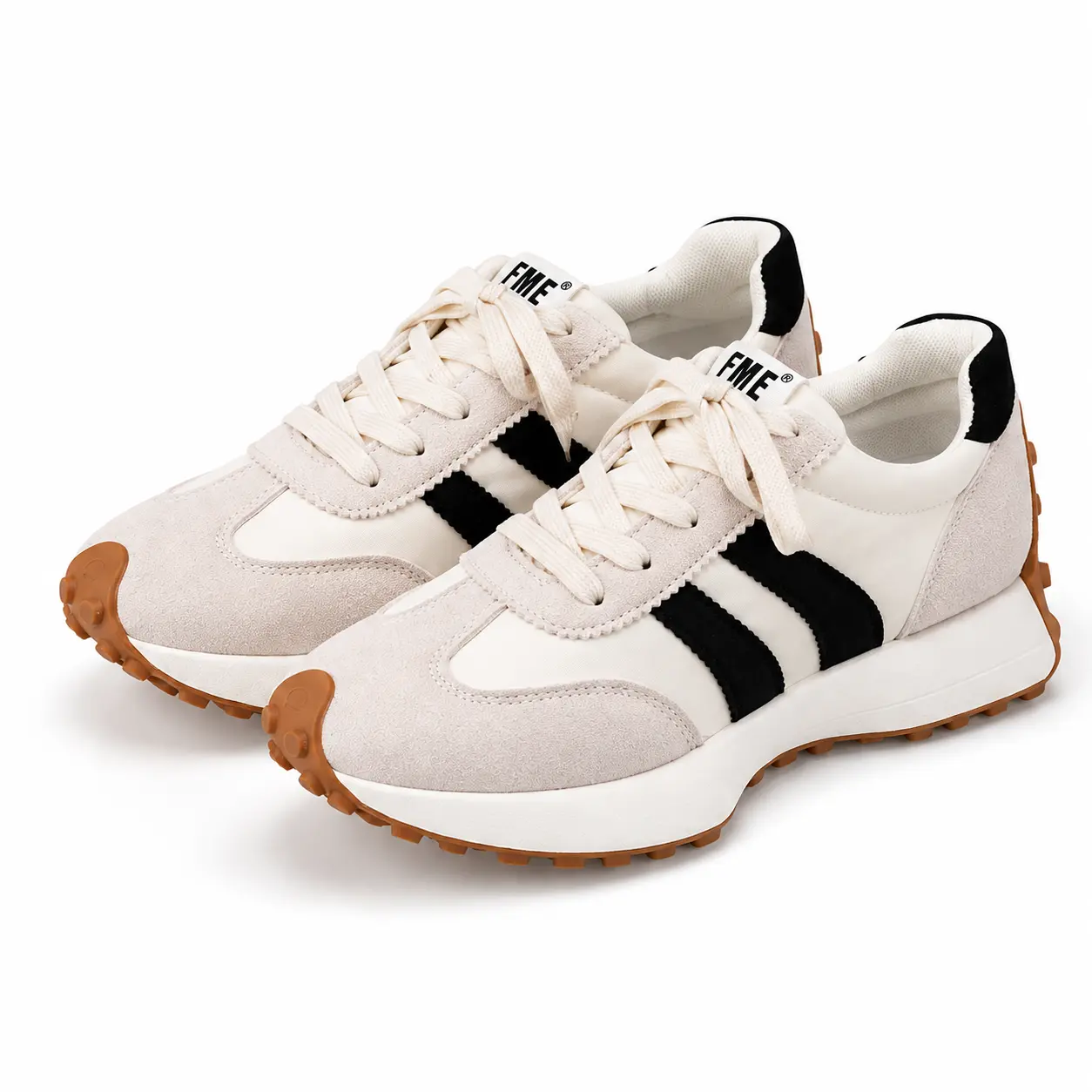 Women's Low Top Casual Trainers - PU Leather Striped Footwear, Round Toe, Thick Sole, Colorblock, Lace-Up Ankle Shoes for Spring Autumn Daily Athletic Activities, Slip-Resistant