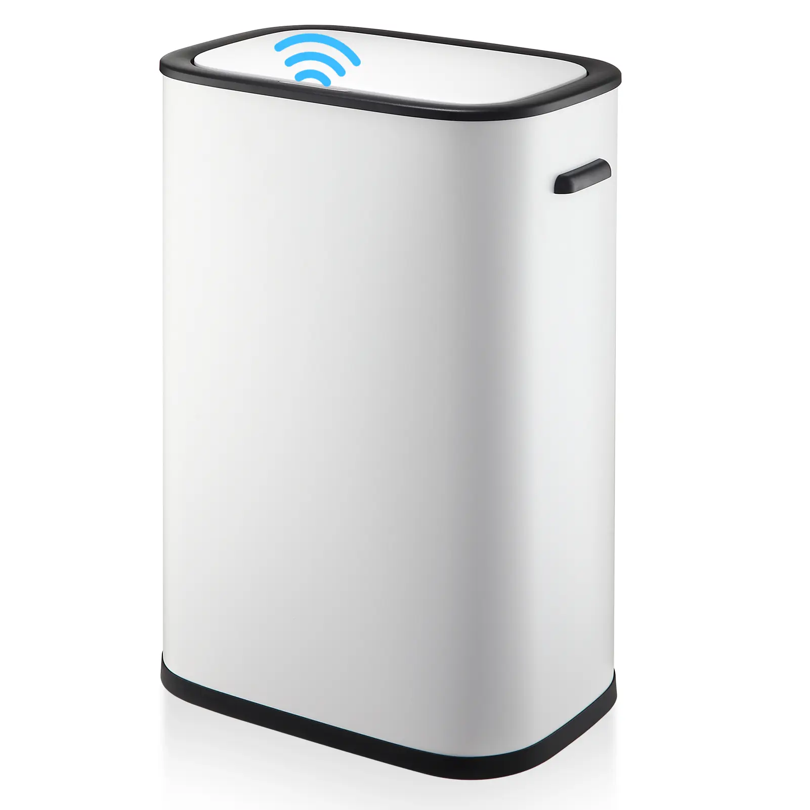 15gal Stainless Steel Rectangle Touchless Smart Sensor Wastebasket - Smooth Automatic Dustbin with Motion Sensor Lid, Home/Office Kitchen Trash Can (55L)