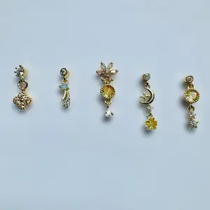 Dangle Nose Ring: 20 Gauge Stainless Steel L Rod Nose Stud