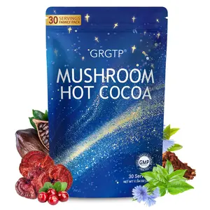 GRGTP Reishi Mushroom Hot Chocolate Beverage - Adaptogen Blend Supplement with L-Theanine, Melatonin, Glycine & Zinc, Sleep Health Support, 30 Servings (1 Packet)