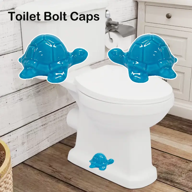 Cute Turtle Toilet Bolt Caps Ceramic Sea TurtleToilet Bolt Covers Decorative, Set of 2 Toilet ScrewCover Caps, Toilet Caps for Bottom of Toilet, ToiletBowl Caps for Bolts Bathroom Decor