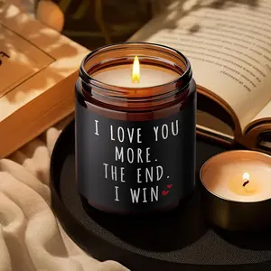 I Love You More The End I Win Candle Gifts for Women Men, Unique Anniversary Valentines Christmas Birthday Romantic Wedding Lavender & Vanilla Gift for Girlfriend Boyfriend Wife Husband