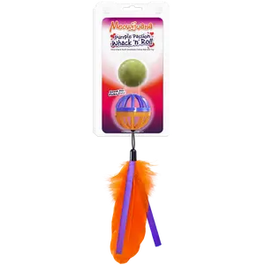 Whack 'n' Roll Purrple Passion Compressed Catnip Ball with Cage - Interactive Catnip Cat Toy